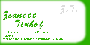 zsanett tinhof business card